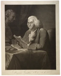 Benjamin Franklin L.L.D. - F.R.S., gegraveerd door Edward Savage, c.1800